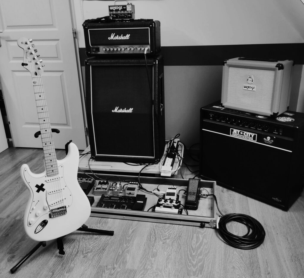 Guitare, amplificateurs et pédales d'effets